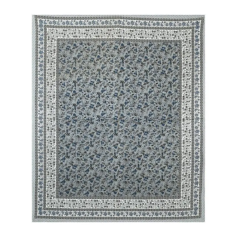Florava Cotton Bedsheet (Grey,Blue) - 240 TC media 5