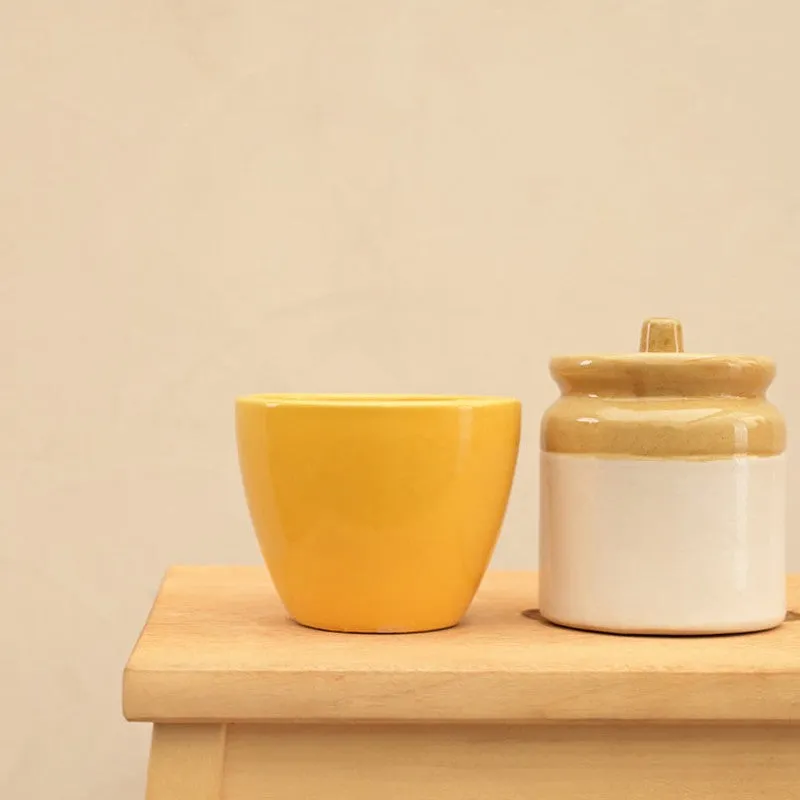 Ugaoo Apple Yellow Ceramic Pot- Small media 3