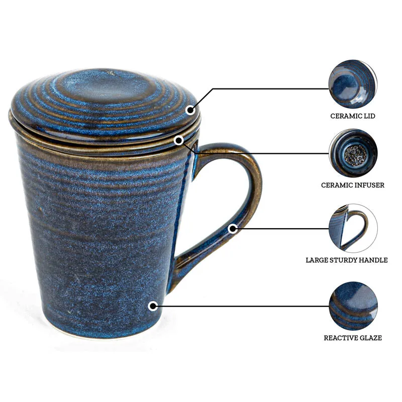 Meghneel Ceramic Mug With Infuser - 250 ML media 9