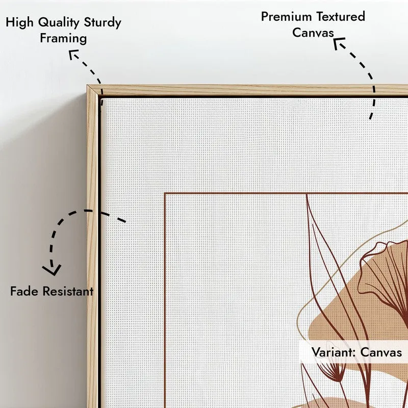 Soft Petals Canvas Wall Painting With Brown Frame media 8