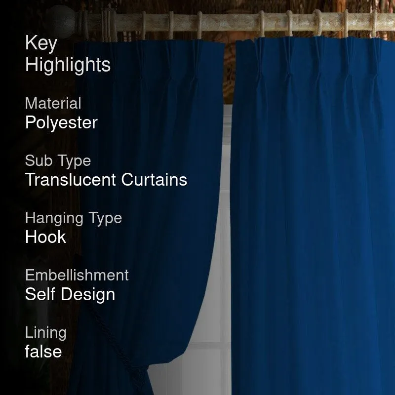 Esme Triple Pinch Pleat Short Width Curtain - Royal Blue media 2