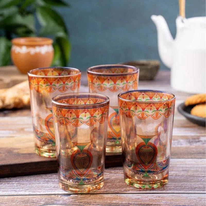 Ethnic parade Chai Glass - Set Of Four media 1