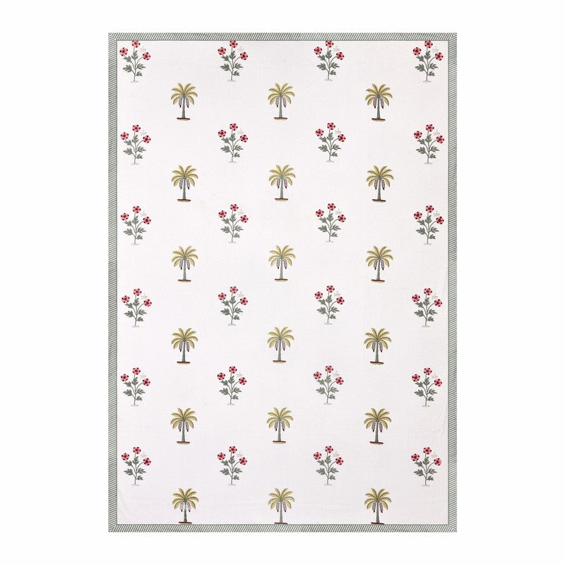 Haveli Space Cotton Bedsheet (White, Red) - 180 TC media 4