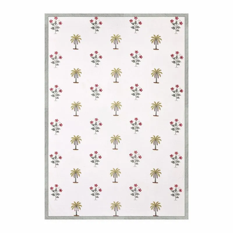 Haveli Space Cotton Bedsheet (White, Red) - 180 TC media 4