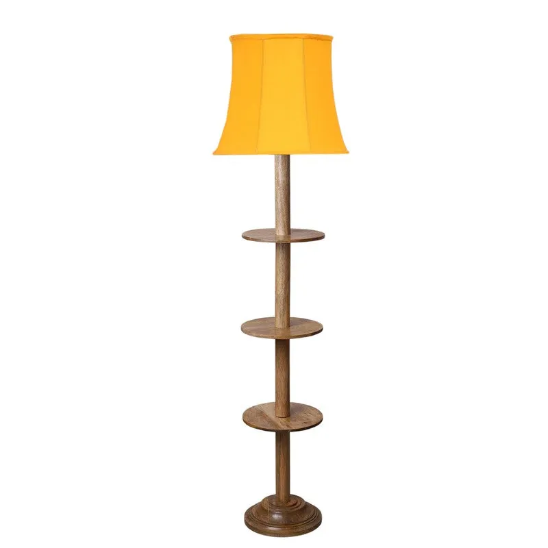 GlowDock Column Wooden Floor Lamp - Yellow media 5