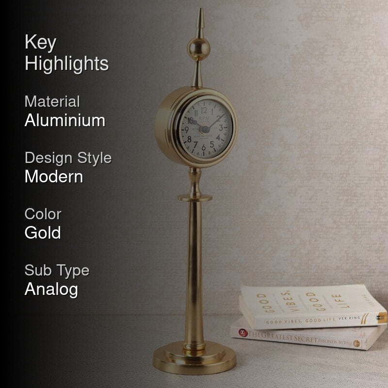 Nimbus Table Clock - Gold media 2