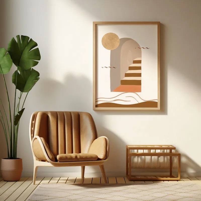 Steps to Serenity Canvas Wall Painting With Brown Frame media 6