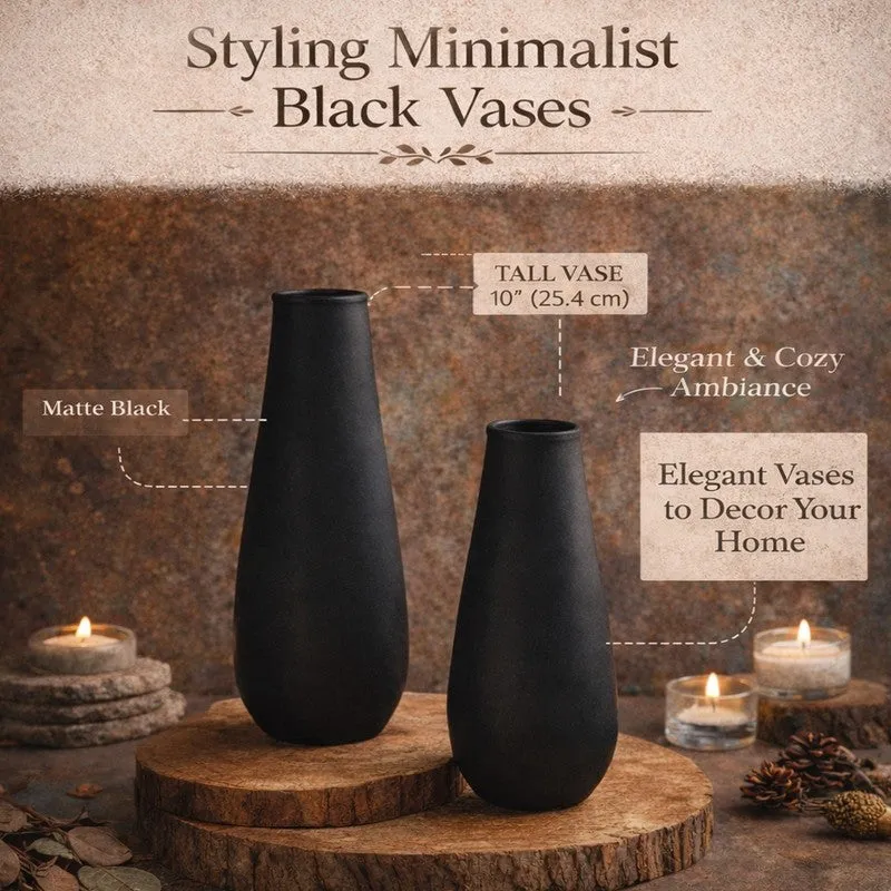 Celestial Curve Vase (Black) - Set of Two media 4