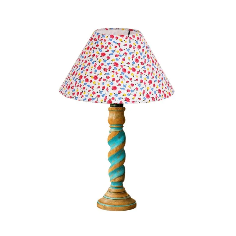 Elara Arin Floral Wooden Table Lamp - Multicolor media 5