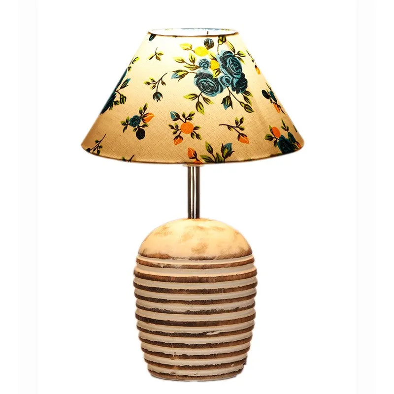 Lurixa Cotton Table Lamp With Wooden Base - Multicolor media 7