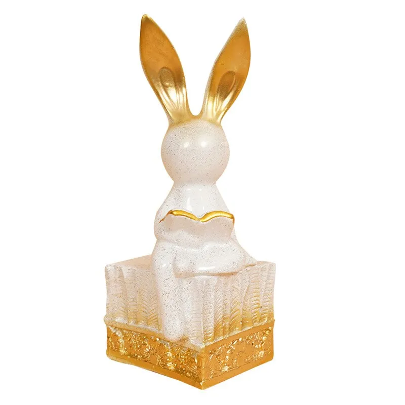 Cute Bunny with Golden Ears Figurine media 9