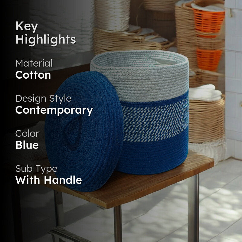 Stasha Cotton Laundry Basket media 2