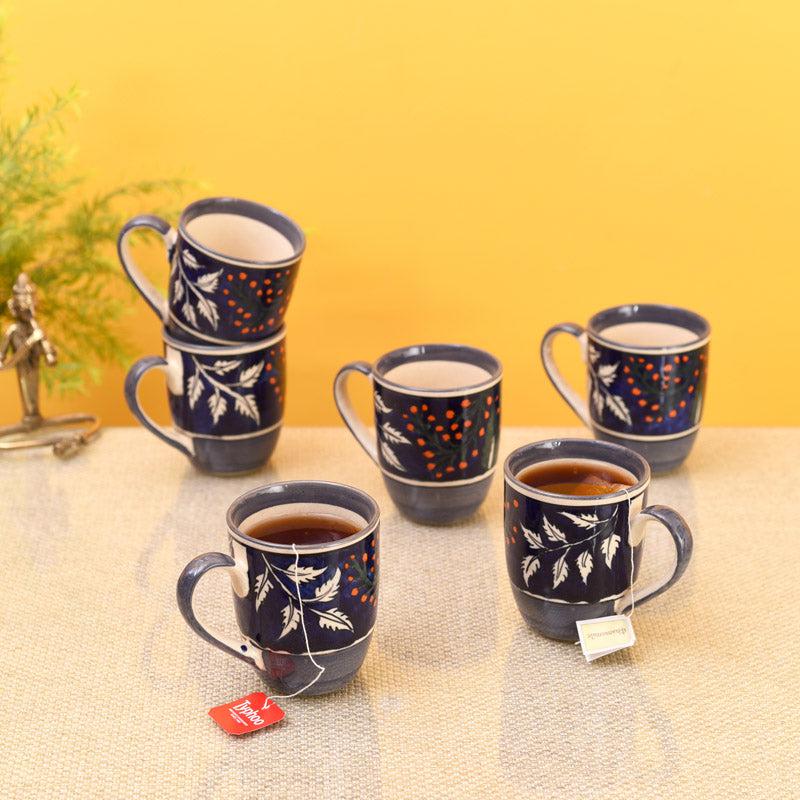 Tishya Ceramic Tea Cup (175 mL Each) - Set of Six