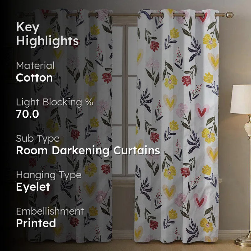 Love In Bloom Cotton Curtain - Set Of Two media 2