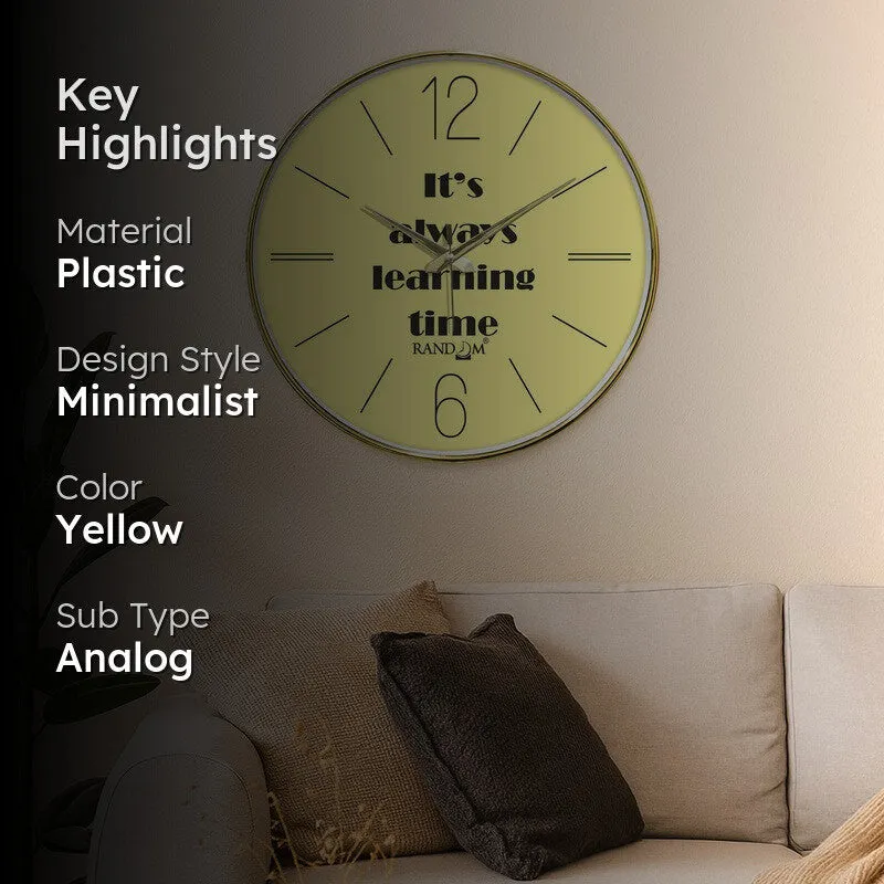 Learning Time Round Analog Wall Clock - Yellow media 2