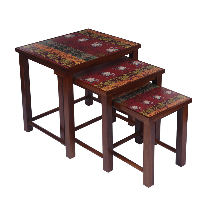 Ethno Motif Side Table - Set Of Three media 13