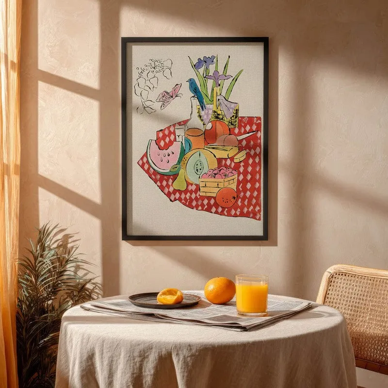 Savory Scene Archival Canvas Wall Art - Black media 4