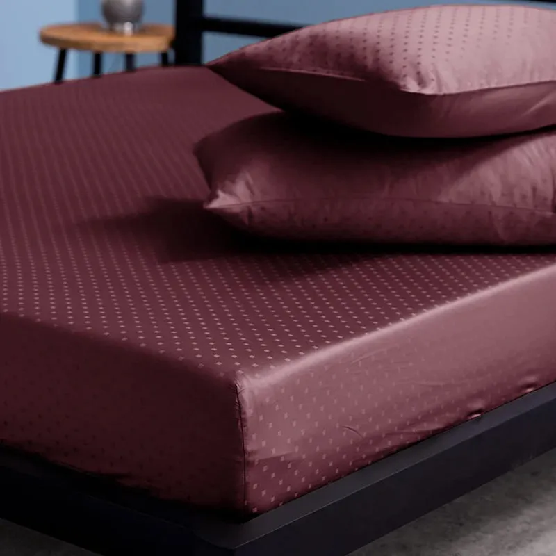 Swiss Dot Cotton Pillow Cover (Merlot,500TC) - Set Of Two media 5