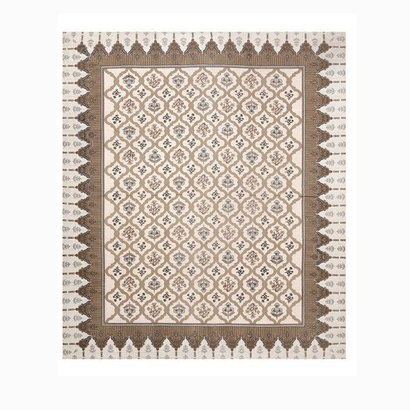 Meadow Memories Floral Cotton Bedsheet (Brown) - 140 TC media 6