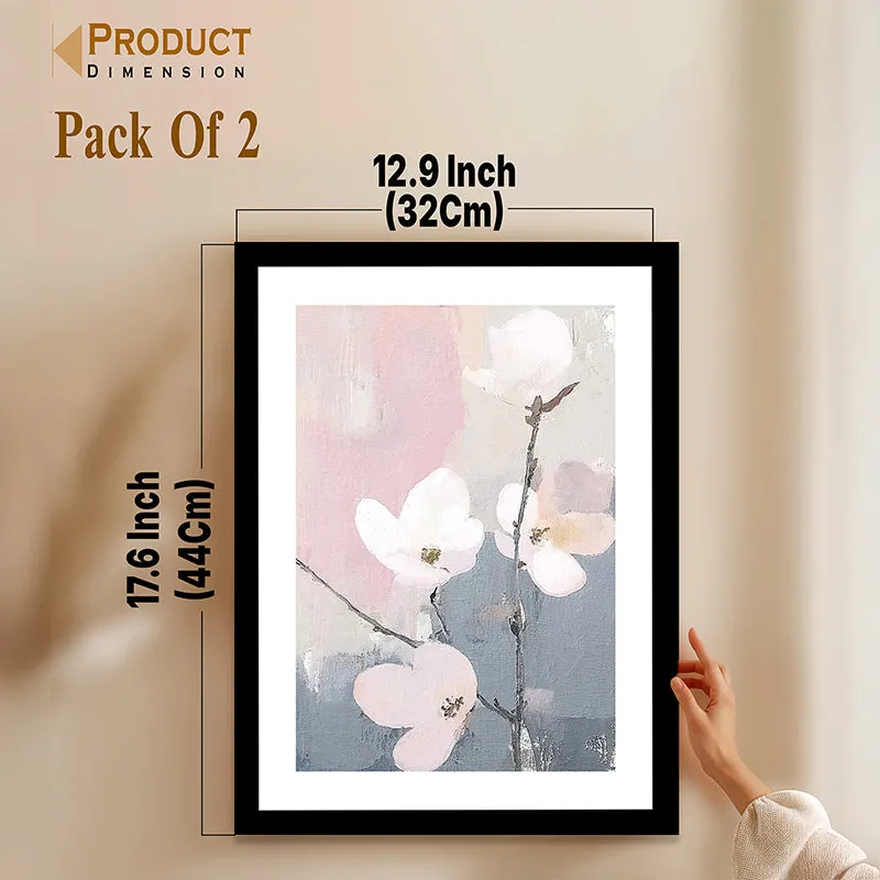 Flora Pastels Wall Art With Frame - Set Of Two media 11