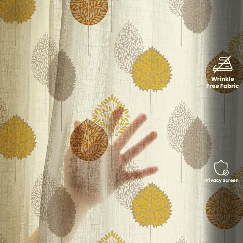 Urban Space Goldleaf Multicolor Polyester Curtains - Set Of Two media 6