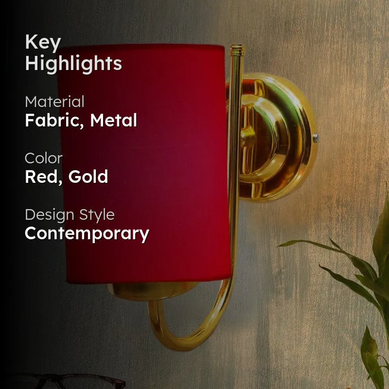 Galora Hepa Fabric & Metal Wall Lamp - Red media 2