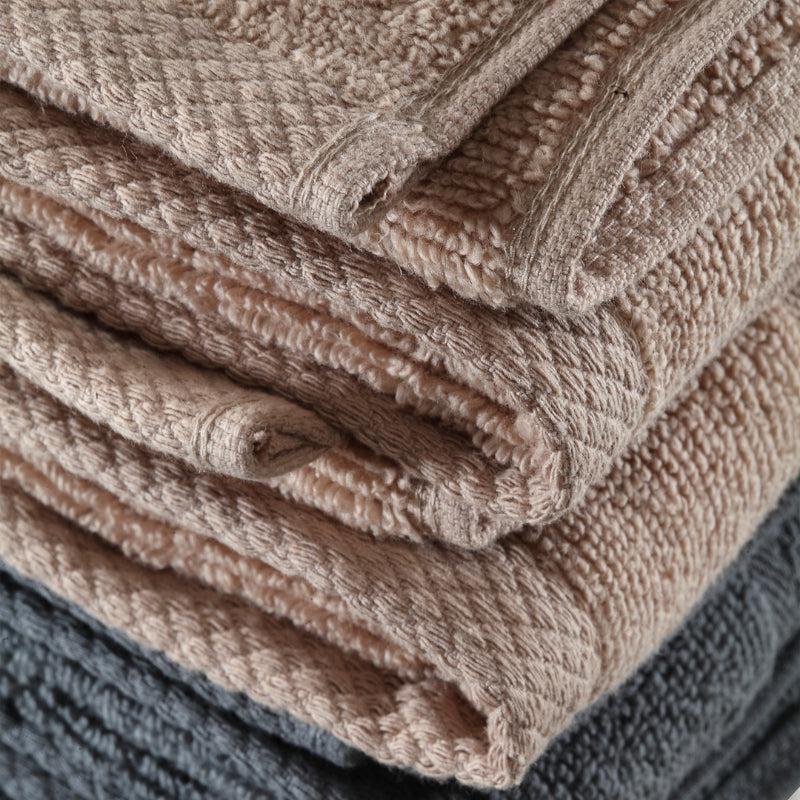 Miorah Hand Towel (Beige & Grey) - Set Of Four media 3