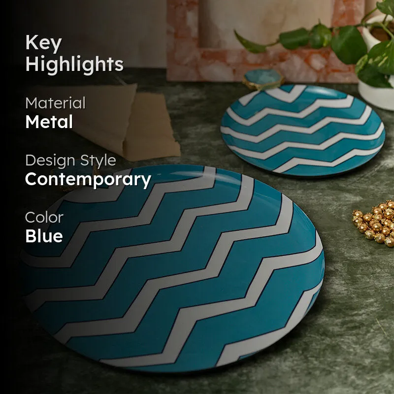 Tuqua Zig Zag Metal Platter - Set of Two media 2