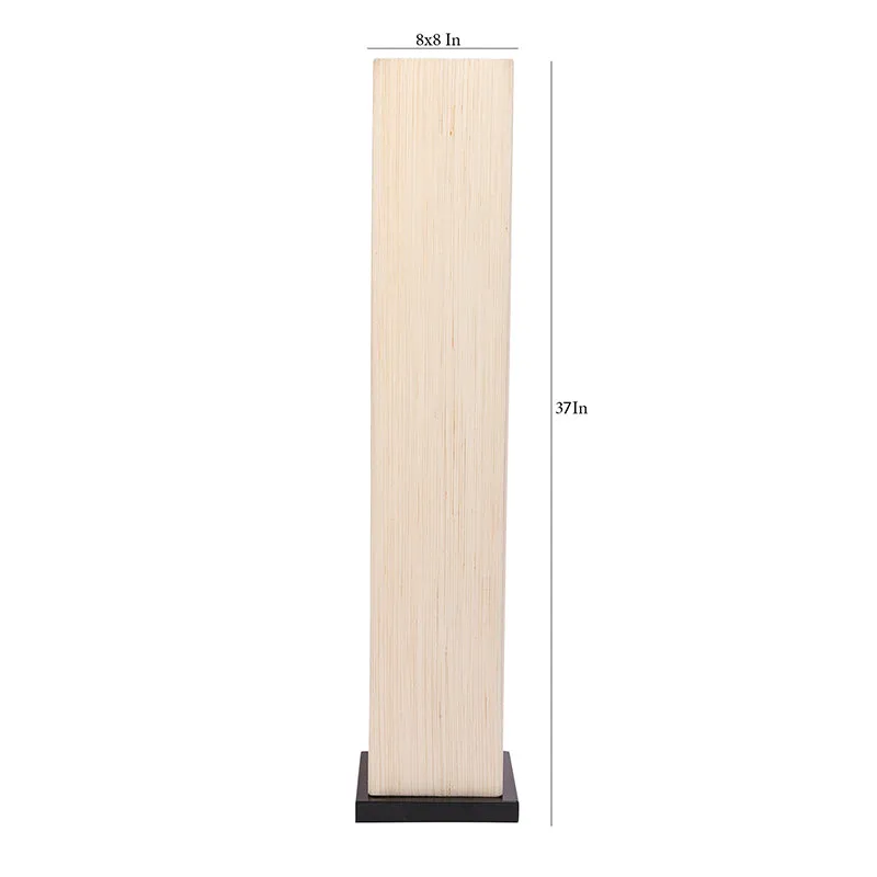 Ruya Wooden Tower Floor Lamp With Khadi Shade- Off-White media 5