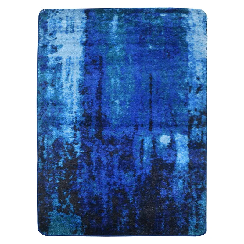 Baird Abstract Micro Fiber Area Rug - Blue media 1