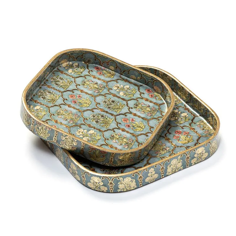 Fleur Jharokhas Square Serving Tray - Set Of Two media 7