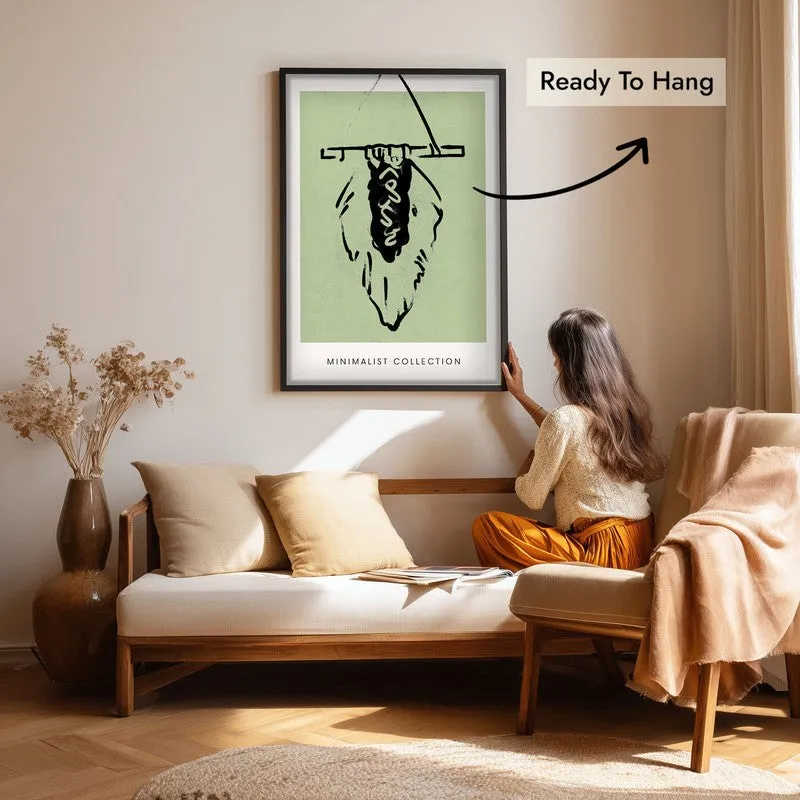 Serene Boho Canvas Wall Painting With Black Frame media 7