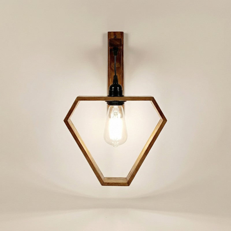 GeoHeart Wooden Wall Lamp - Brown media 6