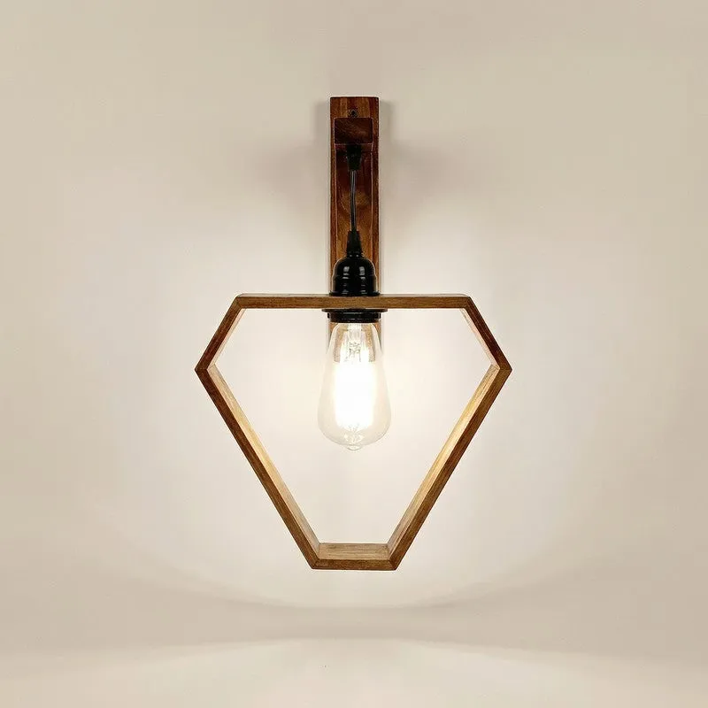 GeoHeart Wooden Wall Lamp - Brown media 6