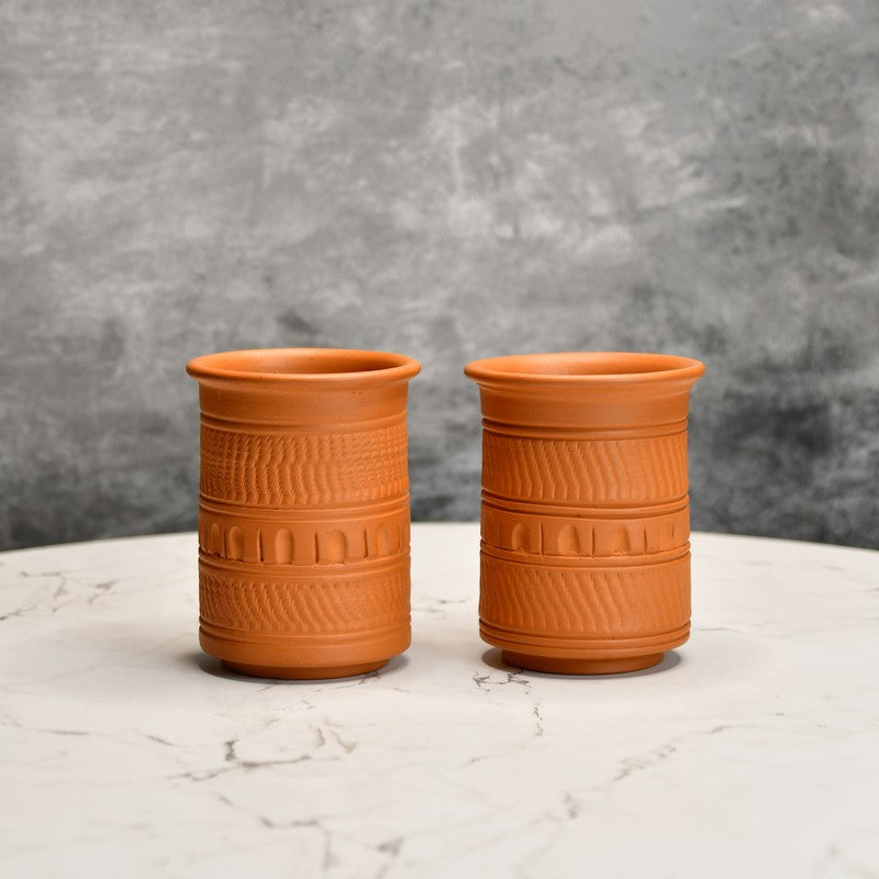 Charming Terracotta Jug with Glasses - Three Piece Set media 6