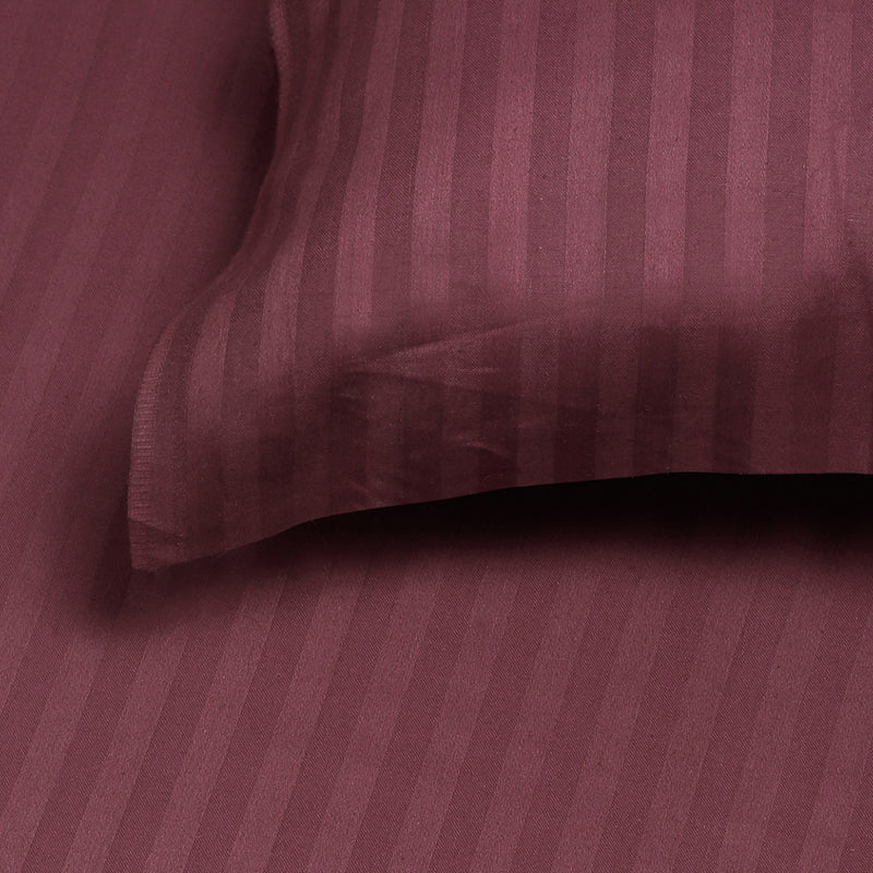 Slay In Stripes Cotton Bedsheet (Wine) - 210 TC media 6