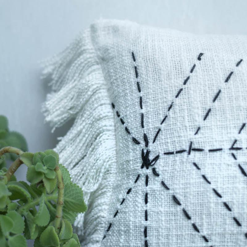 White Bordado Cushion Cover media 4