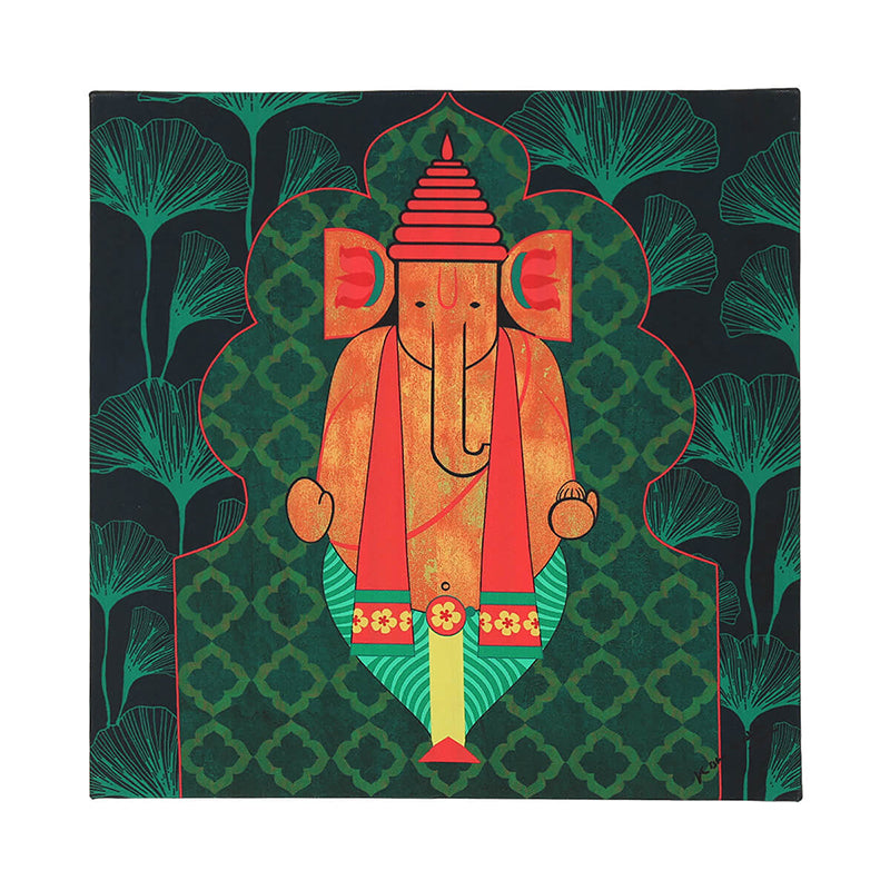 India Circus Ganesh Ethnica Canvas Wall Art - Set Of Three media 6