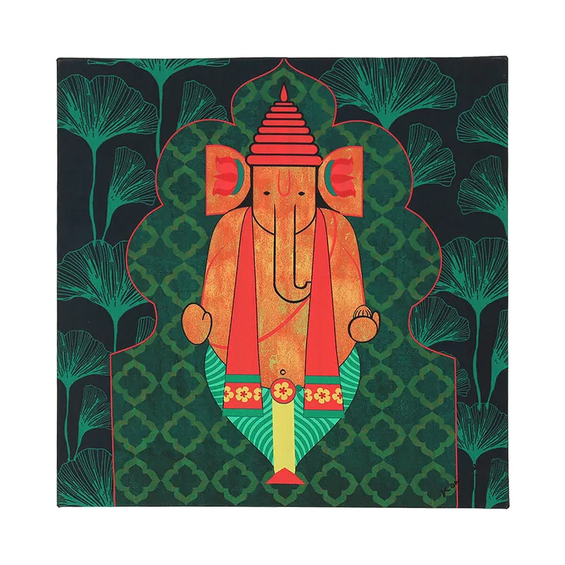 India Circus Ganesh Ethnica Canvas Wall Art - Set Of Three media 6