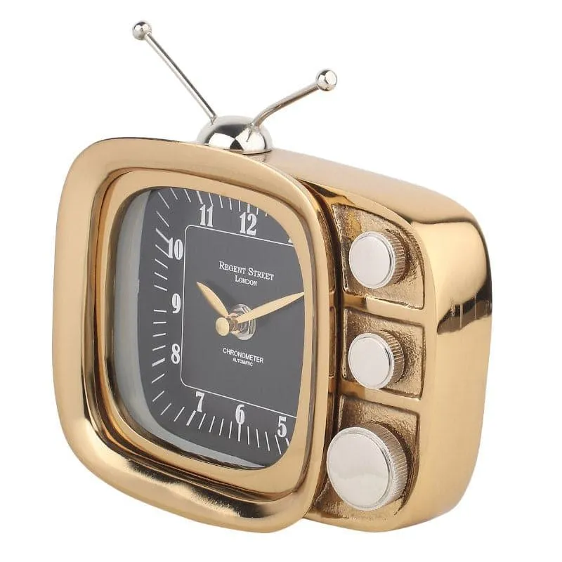 Dura Vintage TV Table Clock - Gold media 3
