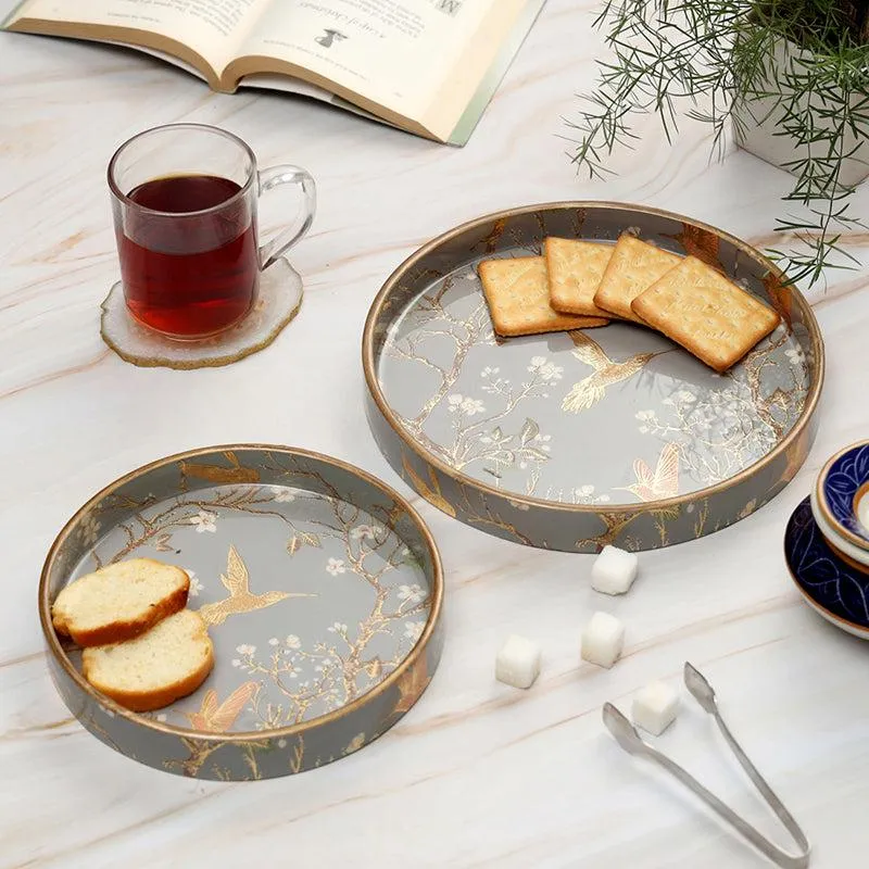 Sterling Flight Enamel Coated Serving Tray (Round) - Set Of Two media 1