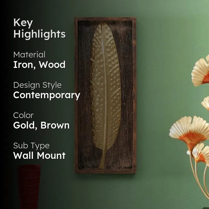 Eagle Feather Iron & Wooden Wall Accent media 2