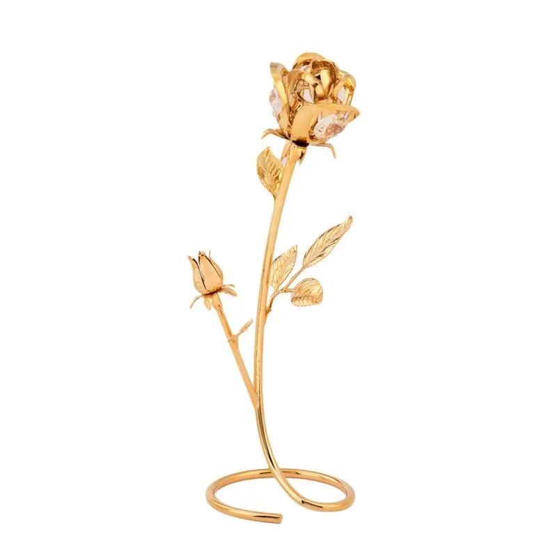 Golden Rose Elegance 24K Gold Plated Mild Steel Showpiece media 4