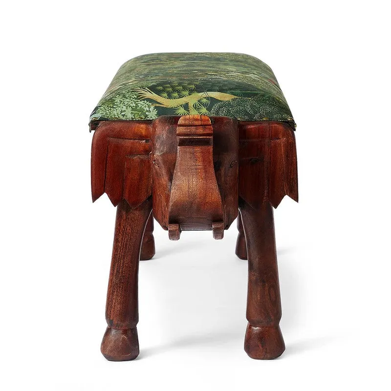 India Circus Acacia Wood Garden of Grace Wooden Elephant Bench media 5