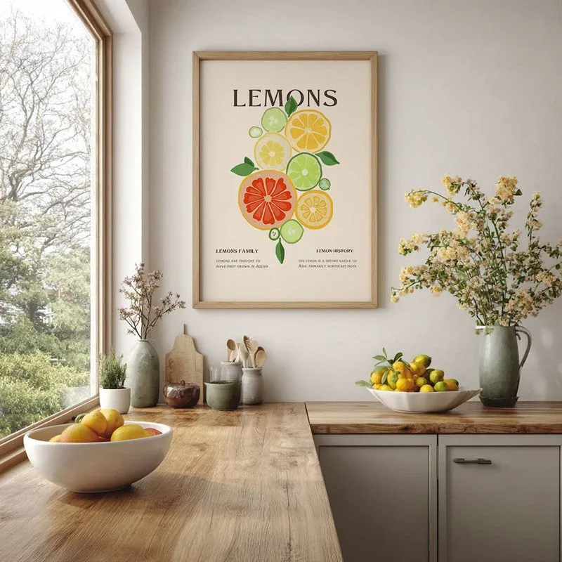 Sunlit Citrus Archival Canvas Wall Art - Brown media 6
