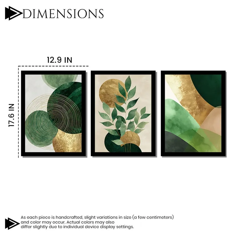 Emerald Rhythm Abstract Wall Art - Set Of Three media 7
