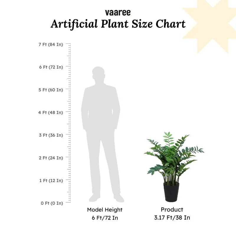 Artificial Emerald Palm Plant With Black Fiber Pot - 3.1 Feet media 7