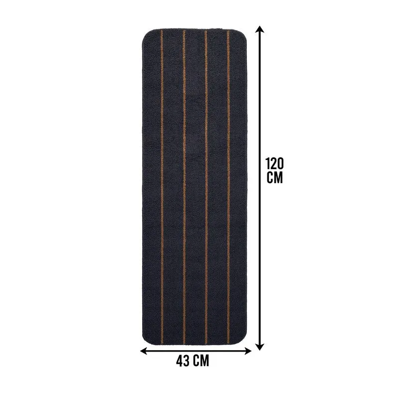 Long navy striped runner shown vertically