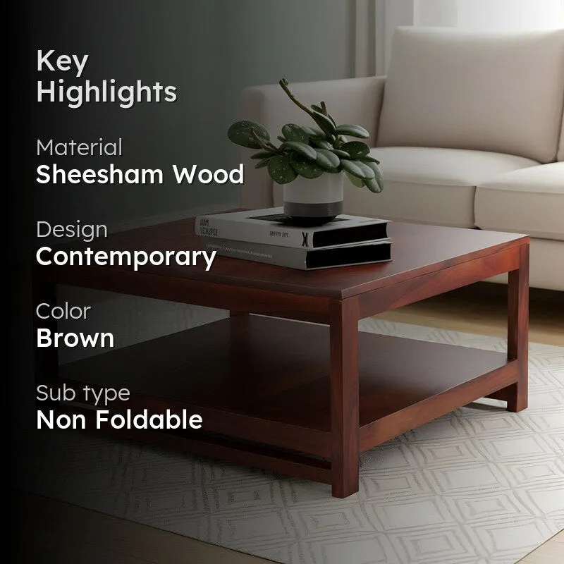 Erixon Sheesham Wooden Center Table - Deep Brown media 2