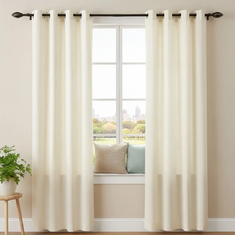 Foliara Extendable 1" Single Curtain Rod With Oval Finial & Brackets media 4